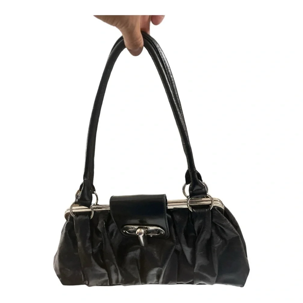 EXPRESS Pleated Women Handbag Faux Leather Shoulder Bag Fashion New Clip